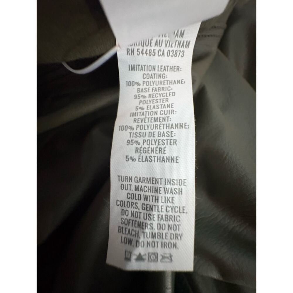 Aerie OFFLINE Real Luxe High Rise Faux Leather Leggings Festive Olive Size MED - Picture 5 of 8
